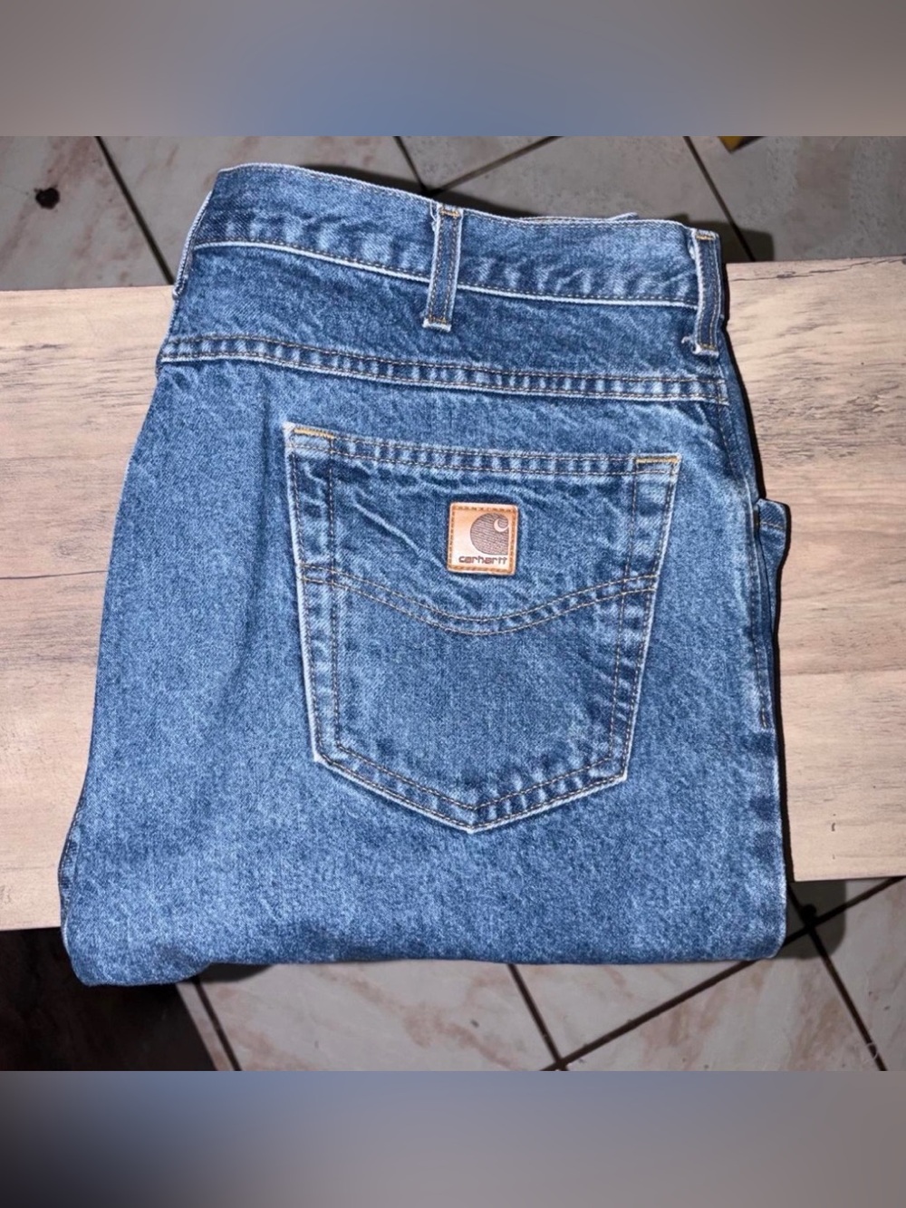 Carhartt Vintage Mens Blue
Denim Shorts Talla 38 Made in
USA